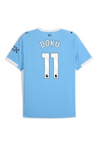 Manchester City Jeremy Doku #11 Jalkapallovaatteet Kotipaita 2025-26 Lyhythihainen